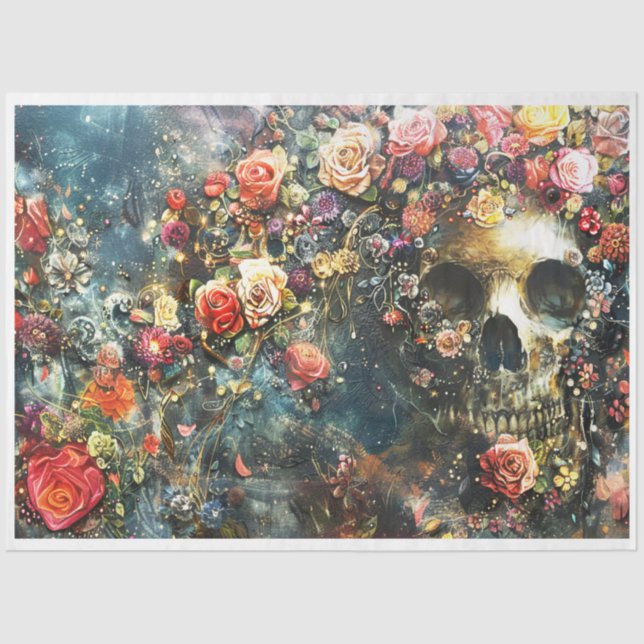 Halloween Jeweled Skeleton Tissue Paper (Front)