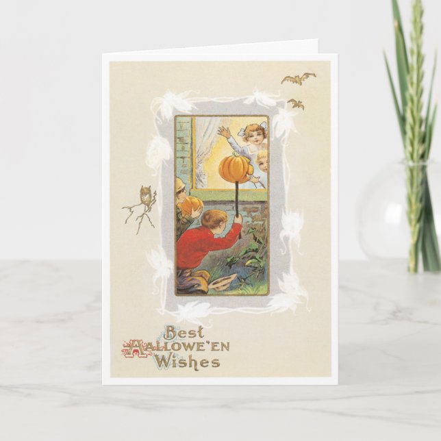 Halloween Jokes Vintage Card (Front)