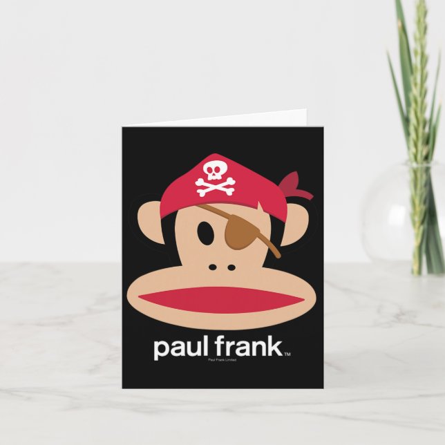 Halloween Julius Pirate Monkey Logo  Card (Front)