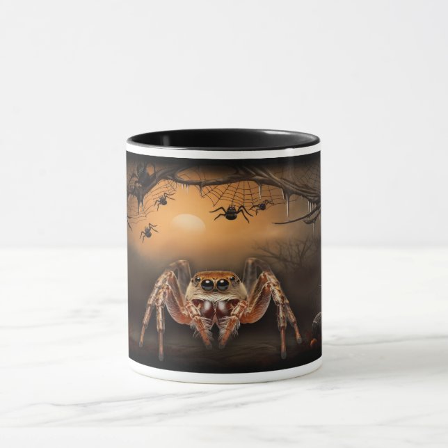 Halloween Jumping Spider & Pumpkins Mug (Center)