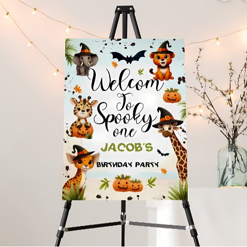 Halloween Jungle Safari Animals Boy 1st  Welcome Foam Board