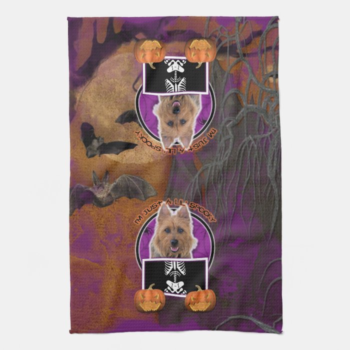 Halloween   Just a Lil Spooky   Australian Terrier Kitchen Towel