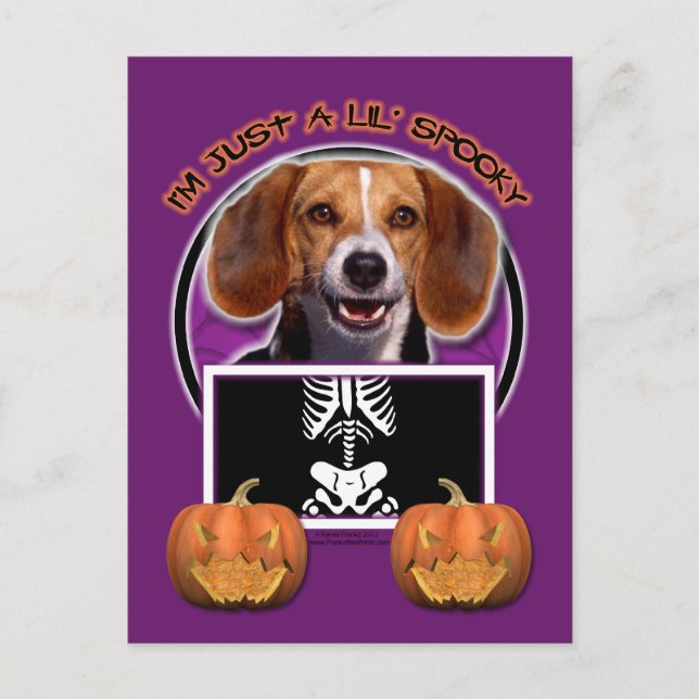 Halloween - Just a Lil Spooky - Beagle Postcard (Front)