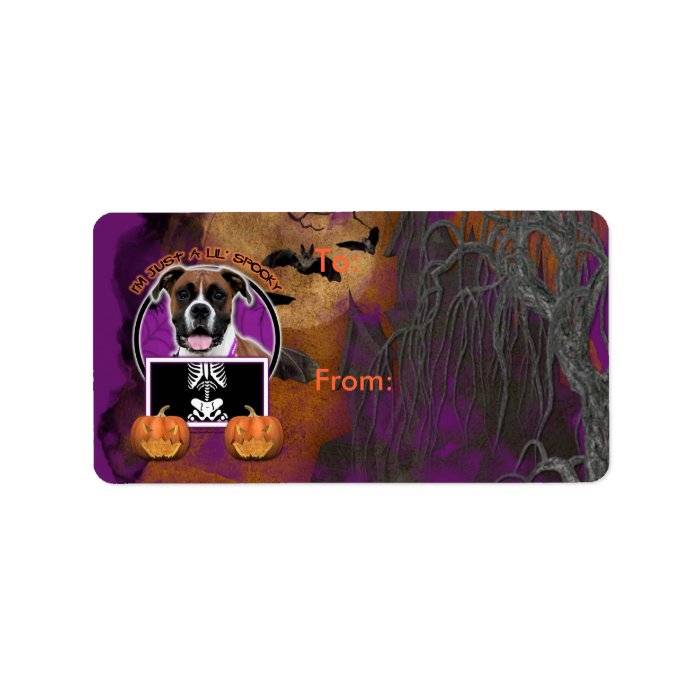 Halloween   Just a Lil Spooky   Boxer   Vindy Custom Address Label