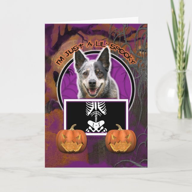 Halloween - Just a Lil Spooky - Cattle Dog Card (Front)