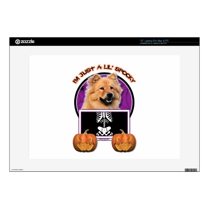 Halloween   Just a Lil Spooky   Chow Chow   Cinny Skins For 15" Laptops