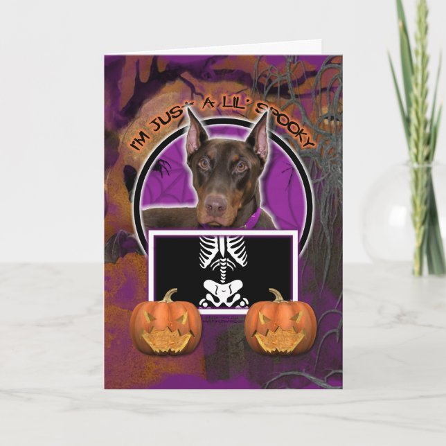Halloween - Just a Lil Spooky - Doberman - Rocky Card (Front)