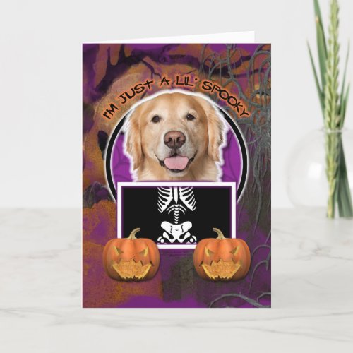 Halloween _ Just a Lil Spooky _ Golden Retriever Card