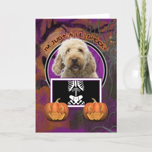 Halloween _ Just a Lil Spooky _ GoldenDoodle Card