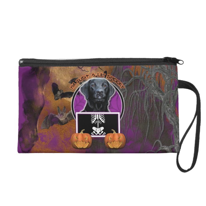 Halloween   Just a Lil Spooky   Labrador   Black Wristlet Clutches