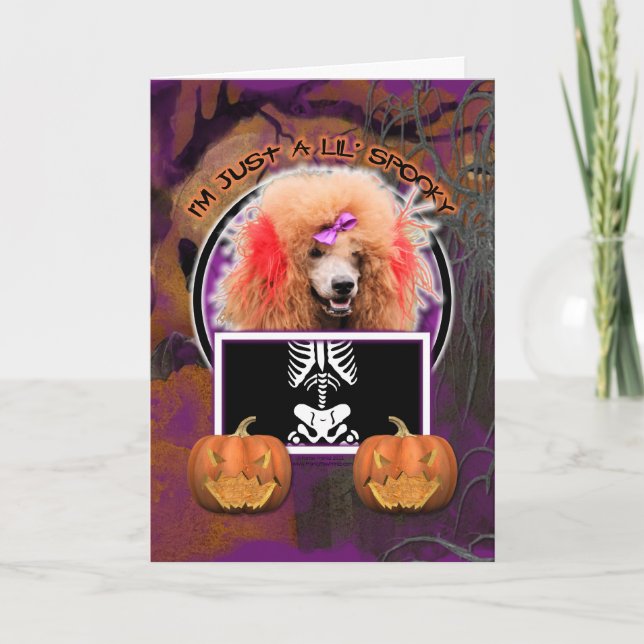 Halloween - Just a Lil Spooky - Poodle - Red Card (Front)