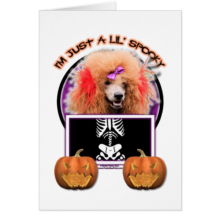 Halloween   Just a Lil Spooky   Poodle   Red Greeting Card