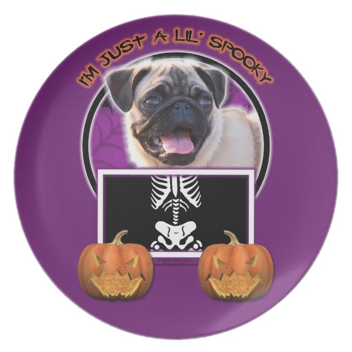 Halloween   Just a Lil Spooky   Pug Dinner Plates