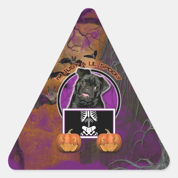 Halloween   Just a Lil Spooky   Pug   Ruffy Stickers