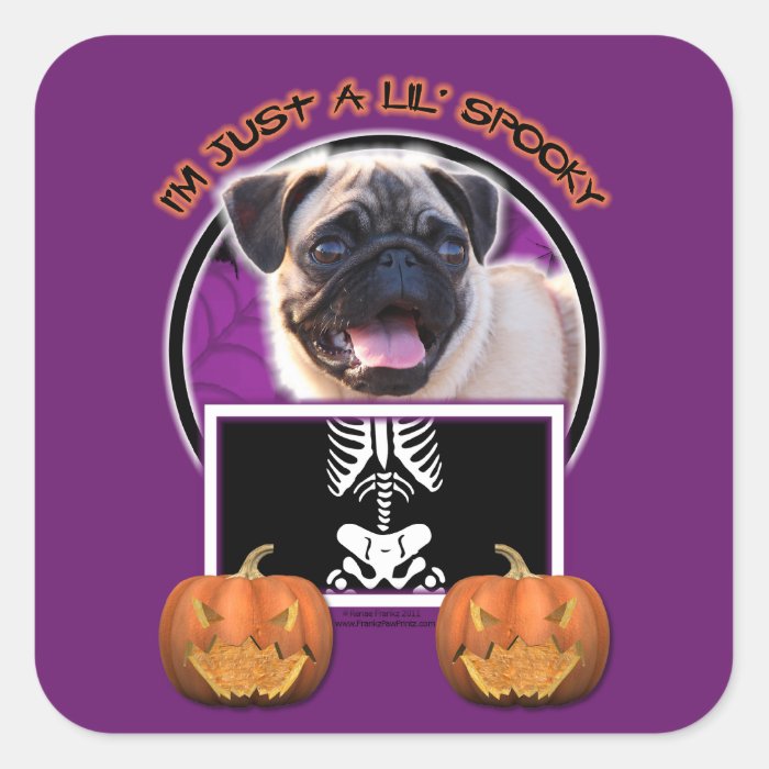 Halloween   Just a Lil Spooky   Pug Sticker