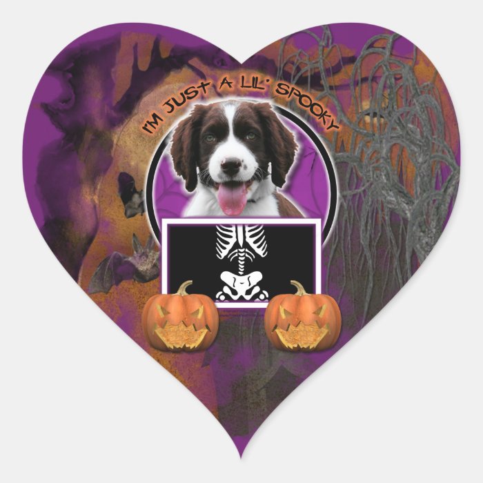 Halloween   Just a Lil Spooky   Springer Spaniel Stickers