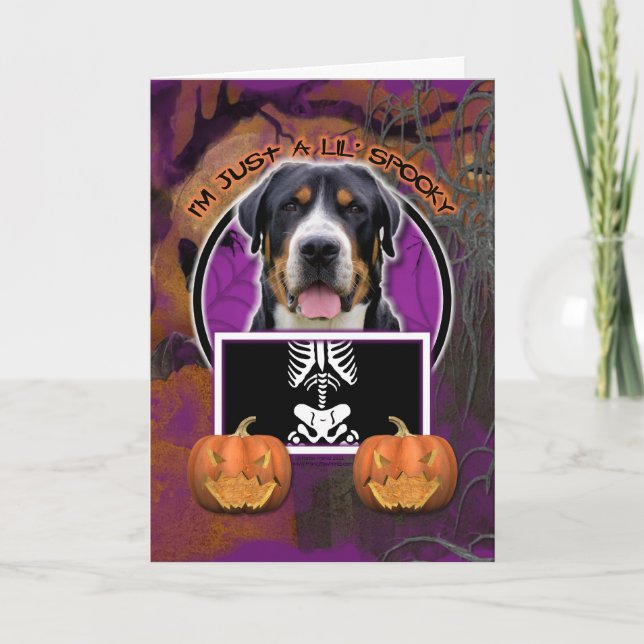 Halloween - Just a Lil Spooky - Swiss Mountain Dog Card (Front)