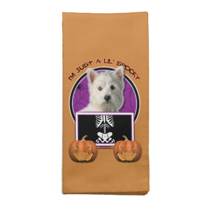 Halloween   Just a Lil Spooky   Westie Cloth Napkins