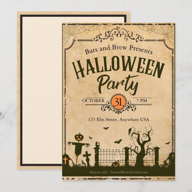 Halloween Just a Little Spooky Party Invitation (Front/Back)