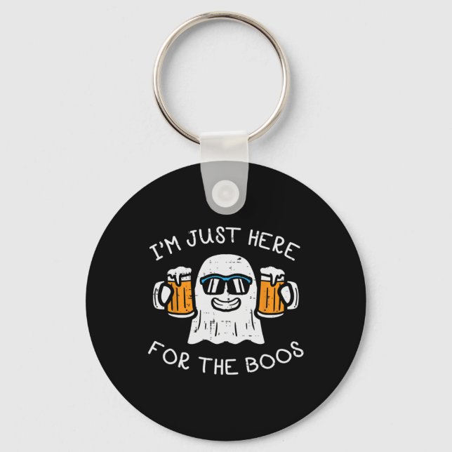 Halloween Just Here For Boos Ghost Funny Costume M Keychain (Front)