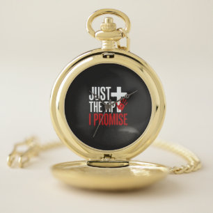 Halloween Just The Tip Bloody Cross Pocket Watch