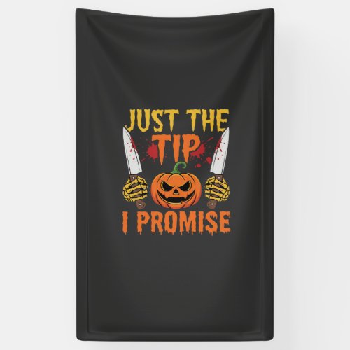 Halloween Just The Tip Pumpkin Knife Graphic Banner