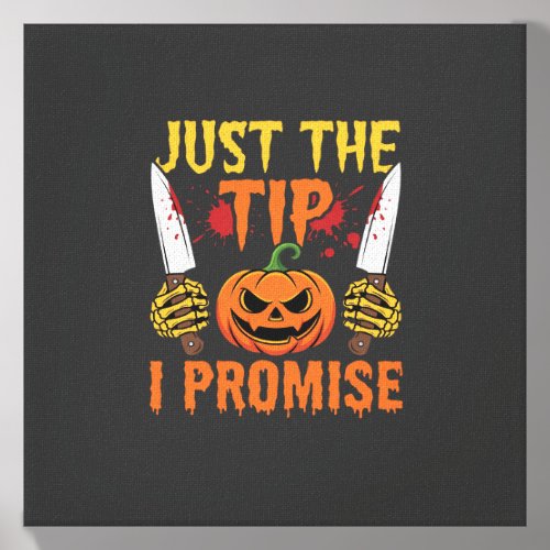 Halloween Just The Tip Pumpkin Knife Graphic Canvas Photo Tile