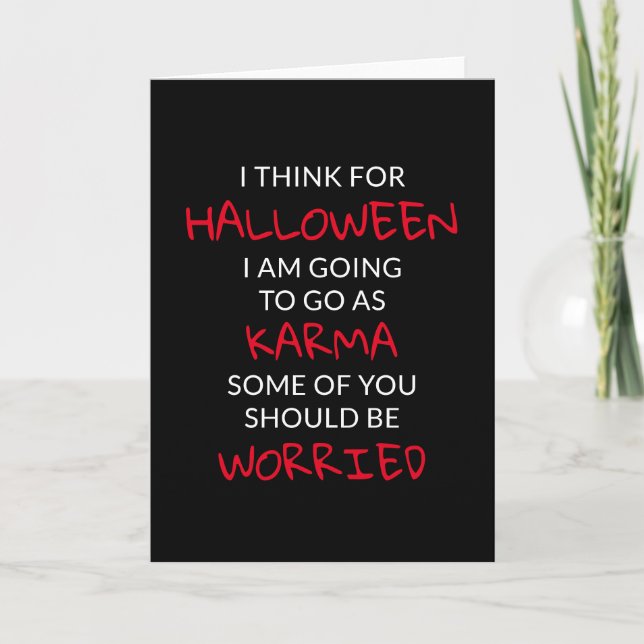 Halloween Karma Saying Card (Front)