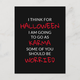 Halloween Karma Saying Postcard