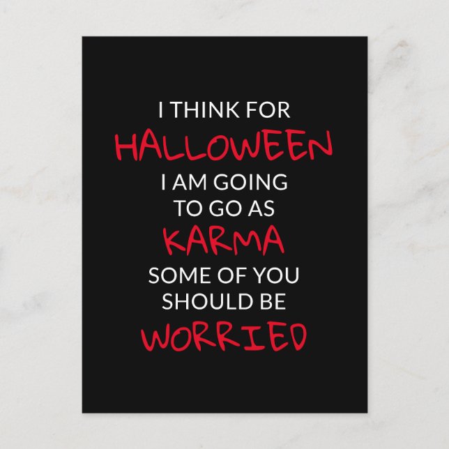 Halloween Karma Saying Postcard (Front)