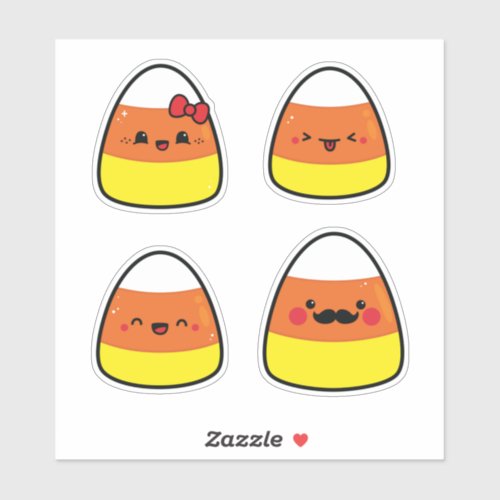 Halloween Kawaii Candy Corn Family Sticker Pack