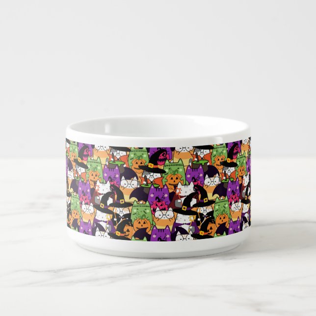 Halloween Kawaii Cat Pattern  Bowl (Center)