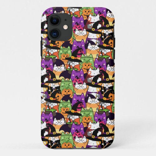 Halloween Kawaii Cat Pattern  iPhone 11 Case