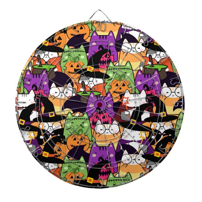 Halloween Kawaii Cat Pattern  Dart Board (Front)