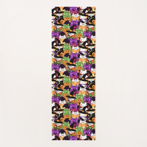 Halloween Kawaii Cat Pattern  Yoga Mat