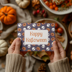 Halloween Kawaii Pattern Holiday Postcard