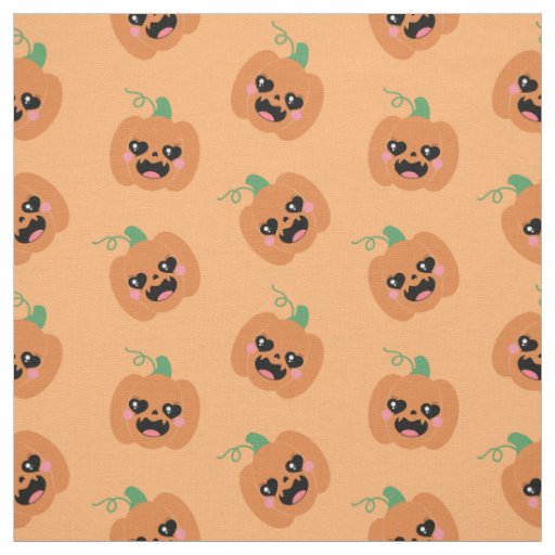Halloween Kawaii Pumpkins Pattern Fabric