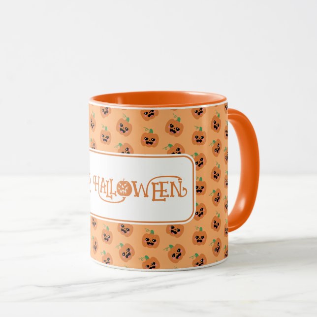 Halloween Kawaii Pumpkins Pattern Mug (Front Right)
