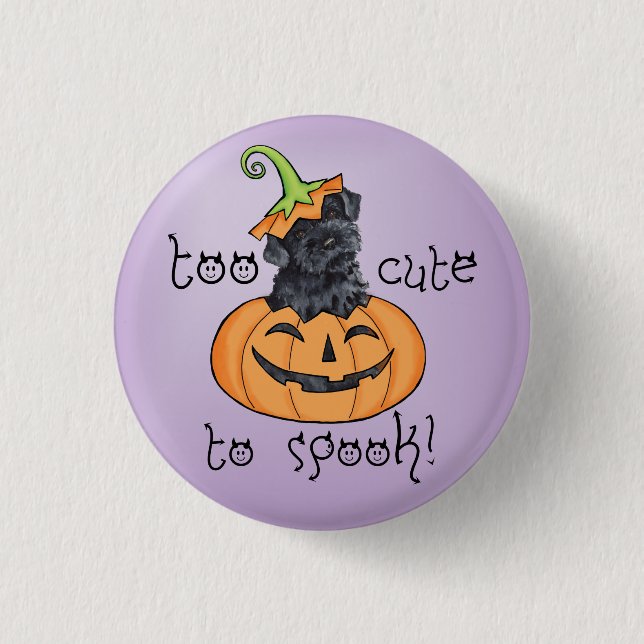 Halloween Kerry Blue Terrier Button (Front)