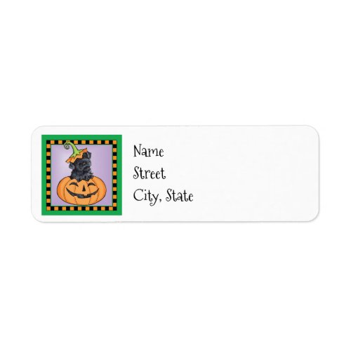 Halloween Kerry Blue Terrier Label