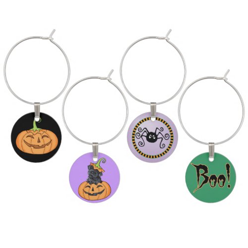 Halloween Kerry Blue Terrier Wine Charm