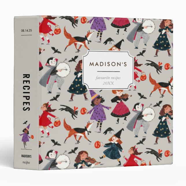 Halloween kids and animal costume parade 3 ring binder (Front/Spine)