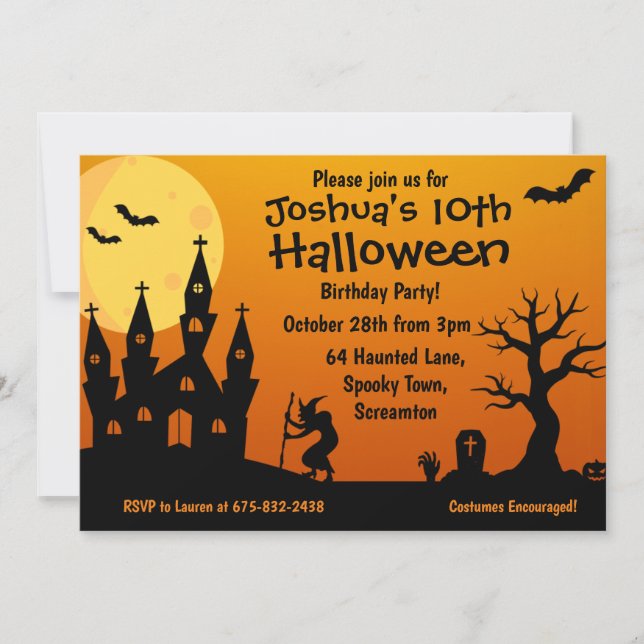 Halloween Kid's Birthday Party  Invitation (Front)