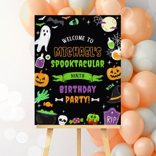 Halloween Kids Birthday Party Welcome Sign