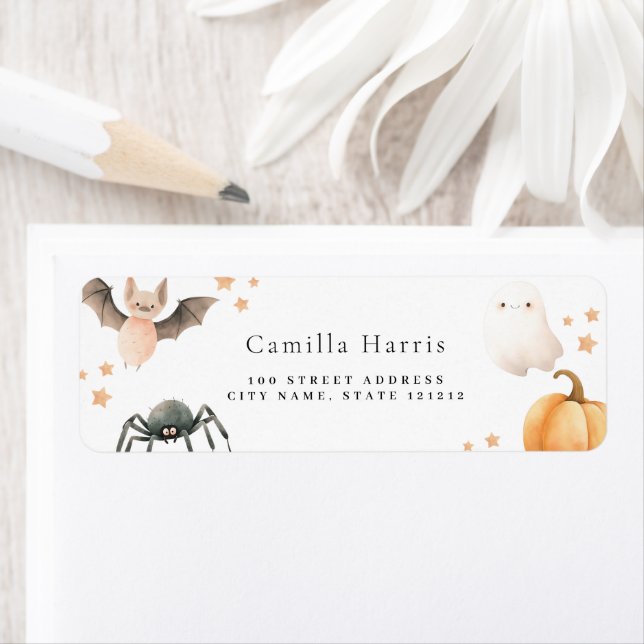 Halloween Kid's Birthday Return Address Label (Insitu)