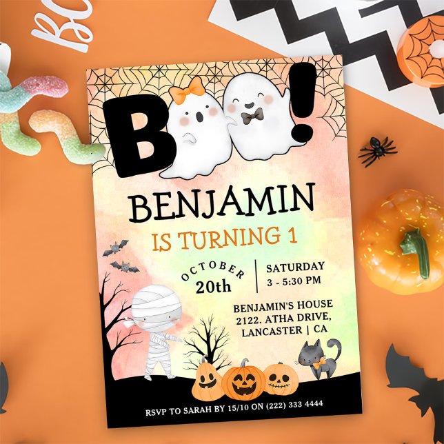 Halloween Kids Costume 1st Birthday Party Invitation (Creator Uploaded)