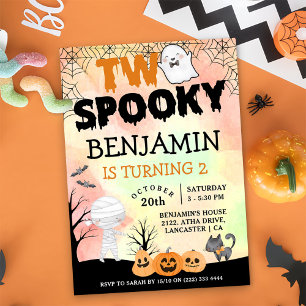 Halloween Kids Costume 2nd Birthday Party Invitation