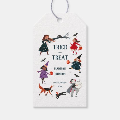 Halloween kids costume parade gift tags