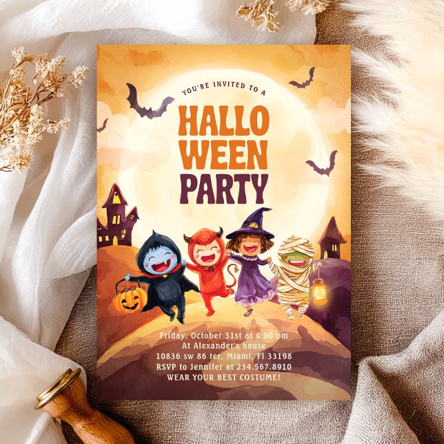 Halloween Kids Costume Party Trick Treat  Invitation (Creator Uploaded)