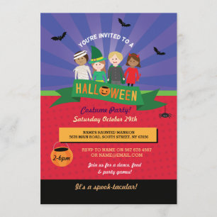Halloween Kid's Costume Pumpkin Party Invite